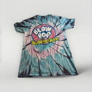 Tootsie Roll Blow‎ Pop Bubble Gum Logo Tie Dye T Shirt Sz S Kidcore Candy Tee